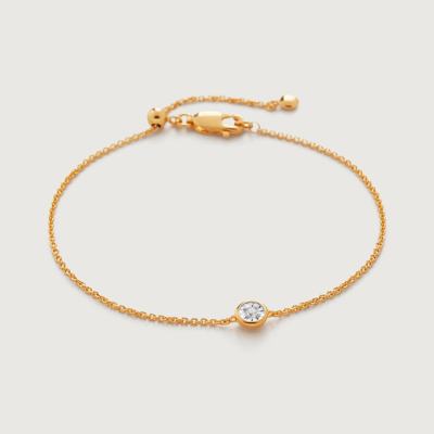Monica Vinader Essential Diamond Bracelet In Gold