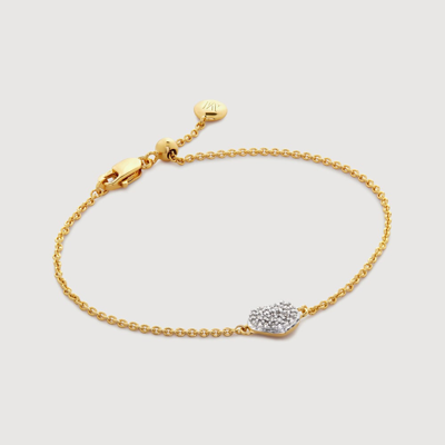 Monica Vinader Gold Nura Mini Heart Bracelet Diamond