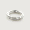 Monica Vinader Sterling Silver Diamond Rolling Ring Diamond