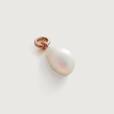 Monica Vinader Rose Gold Nura Baroque Pearl Pendant Charm Pearl In White