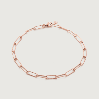 MONICA VINADER ROSE GOLD ALTA TEXTURED MINI CHAIN BRACELET