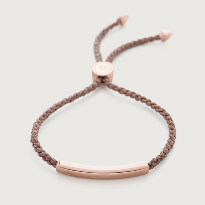 Monica Vinader Linear Friendship Bracelet, Rose Gold Vermeil On Silver In Brown