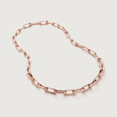 Monica Vinader Rose Gold Alta Capture Charm Necklace Adjustable 48cm/19' In Pink