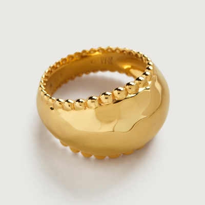 Monica Vinader Gold Deia Beaded Ring In Black