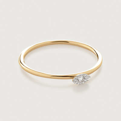 Monica Vinader Gold Diamond Marquise Stacking Ring Diamond In Black