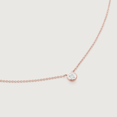 Monica Vinader Rose Gold Diamond Essential Chain Necklace Adjustable 41-46cm/16-18' Diamond In Black