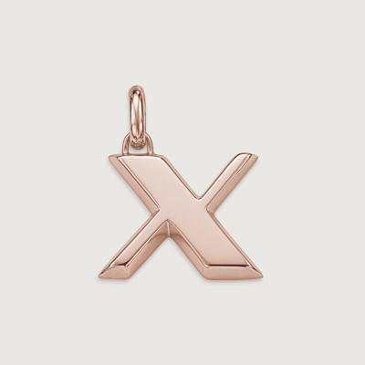 Monica Vinader Alphabet Pendant X, Rose Gold Vermeil On Silver