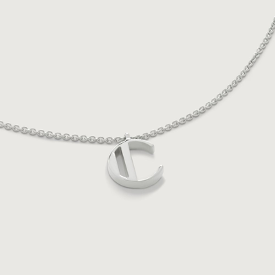 Monica Vinader Sterling Silver Initial C Chain Necklace In Metallic