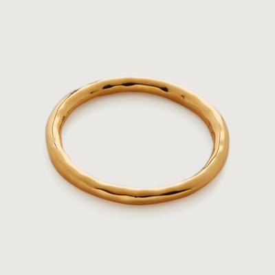 Monica Vinader Siren Hammered Stacking Ring In Gold
