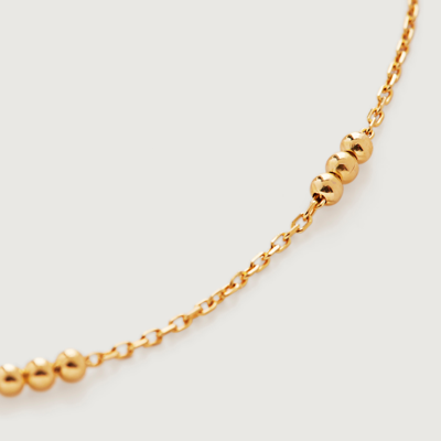 Monica Vinader Gold Triple Beaded Choker Necklace Adjustable 35-41cm/14-16'