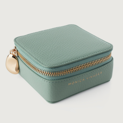 Monica Vinader Leather Jewellery Box In Green