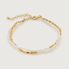 MONICA VINADER GOLD MINI NUGGET PEARL BEADED BRACELET PEARL