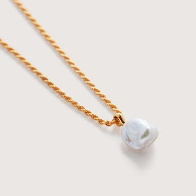 Monica Vinader Gold Nura Tiny Keshi Pearl Necklace Adjustable 42cm/16.5' Pearl