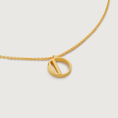 Monica Vinader Gold Initial O Necklace Adjustable 41-46cm/16-18'
