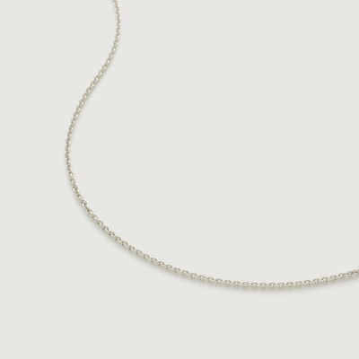 Monica Vinader Fine Chain 24" With Adjuster, Sterling Silver In Metallic
