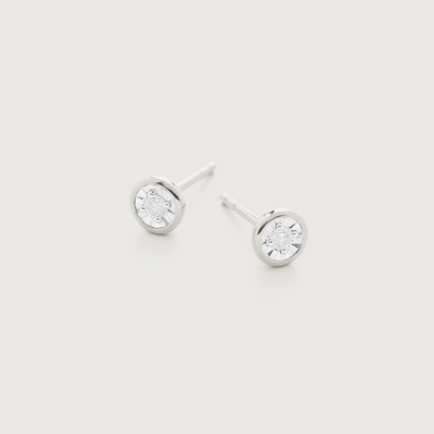 Monica Vinader Sterling Silver Diamond Essential Stud Earrings Diamond In Neutral