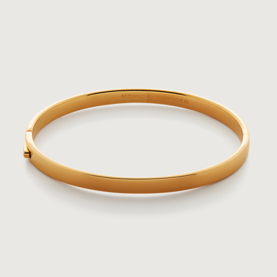 Monica Vinader Gold Essential Bangle In 18ct Gold Vermeil On Silver