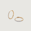 Monica Vinader Gold Diamond Small Hoop Earrings Lab Grown Diamond