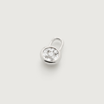 Monica Vinader Sterling Silver Diamond Essential Ear Charm Diamond In Metallic