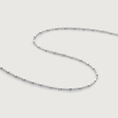Monica Vinader Sterling Silver Station Chain Necklace 41-46cm/16-18' In Black