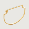 Monica Vinader Signature Skinny 18ct Yellow Gold-plated Vermeil And 0.35ct White-diamond Bangle Bracelet In Gold