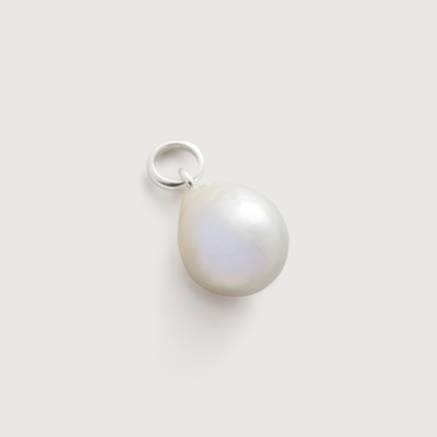 Monica Vinader Sterling Silver Nura Baroque Pearl Pendant Charm Pearl In White