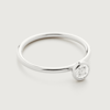 Monica Vinader Sterling Silver Diamond Essential Ring Diamond