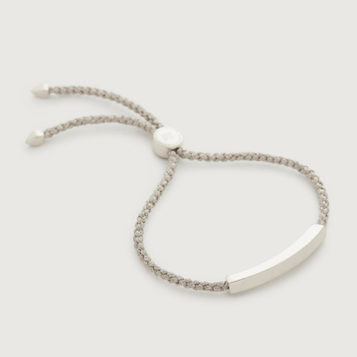Monica Vinader Linear Friendship Bracelet, Sterling Silver In Metallic