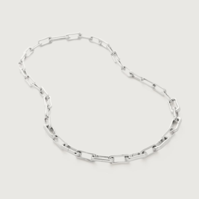 Monica Vinader Sterling Silver Alta Capture Charm Necklace Adjustable 48cm/19' In Metallic