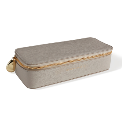 Monica Vinader Large Leather Jewellery Box In Gray