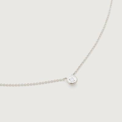 Monica Vinader Sterling Silver Diamond Essential Chain Necklace Adjustable 41-46cm/16-18' Diamond In Metallic