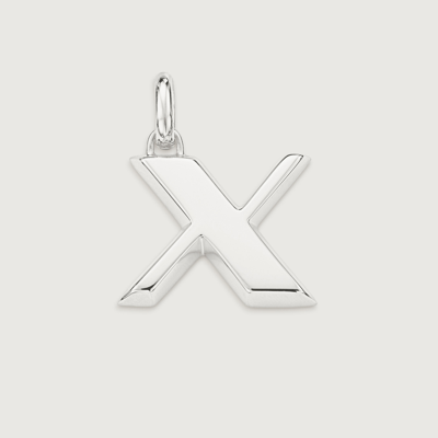 Monica Vinader Alphabet Pendant X, Sterling Silver In White