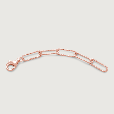 Monica Vinader Rose Gold Textured Link Chain Extender 2' In Pink