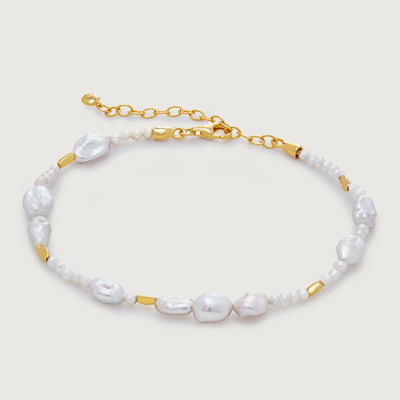 Monica Vinader Pearl Scatter Bracelet In 18ct Gold Vermeil / Pearl
