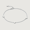 Monica Vinader Sterling Silver Heart Station Chain Bracelet