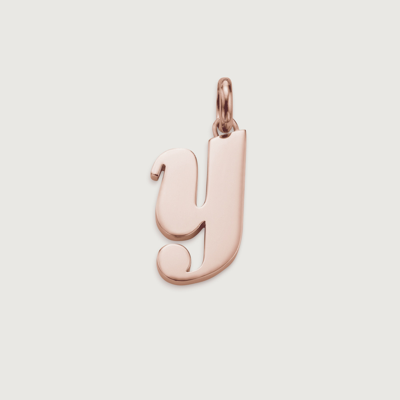 Monica Vinader Alphabet Pendant Y, Rose Gold Vermeil On Silver In Pink