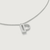 MONICA VINADER STERLING SILVER INITIAL P NECKLACE ADJUSTABLE 41-46CM/16-18'