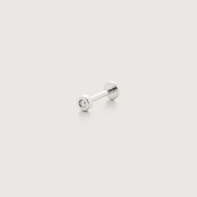 Monica Vinader Gold Linear Diamond Single Labret Piercing Earring In Metallic