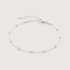 Monica Vinader Sterling Silver Mixed Metal Beaded Chain Bracelet