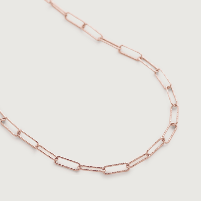 Monica Vinader Rose Gold Alta Textured Chain Necklace Adjustable 46cm/18' In Neutral
