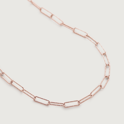 Monica Vinader Rose Gold Alta Textured Chain Necklace 18' In Neutral