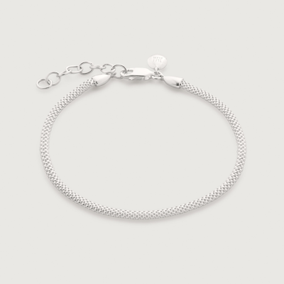 Monica Vinader Sterling Silver Heirloom Woven Fine Chain Bracelet In White