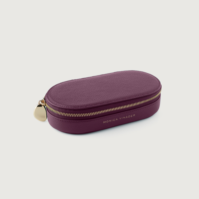 Monica Vinader Leather Oval Jewellery Box In Purple