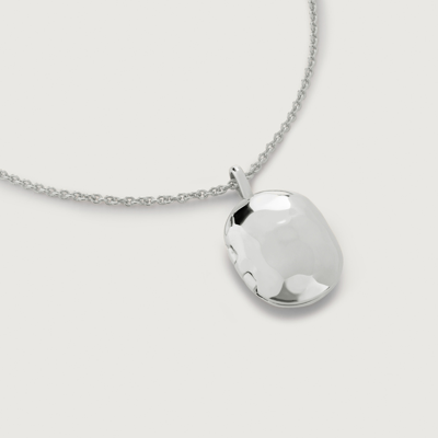 Monica Vinader Sterling Silver Id Mini Locket Chain Necklace In Metallic