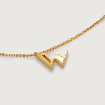 Monica Vinader Gold Initial W Necklace Adjustable 41-46cm/16-18'
