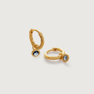 Monica Vinader Gold Mini Gem Huggie Earrings Iolite
