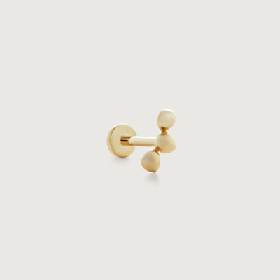 Monica Vinader Gold Nura Mini Pebble Cluster Single Labret Piercing Earring