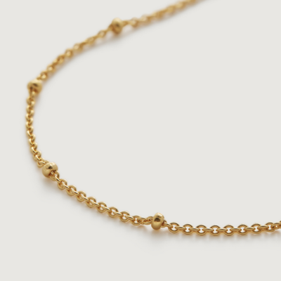 Monica Vinader Gold Fine Beaded Chain Necklace Adjustable 53-61cm/21-24'