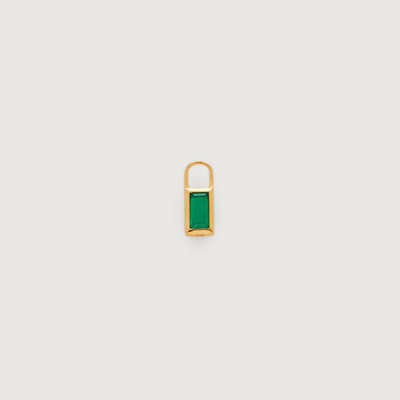 Monica Vinader Gold Baguette Ear Charm Green Onyx