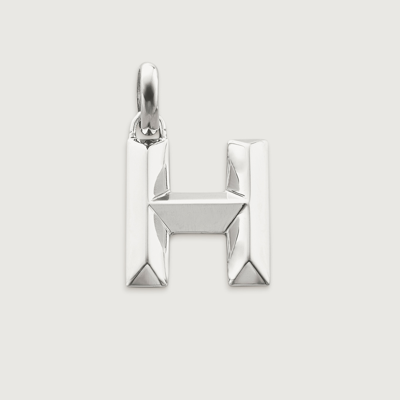 Monica Vinader H Pendant Charm In Silver